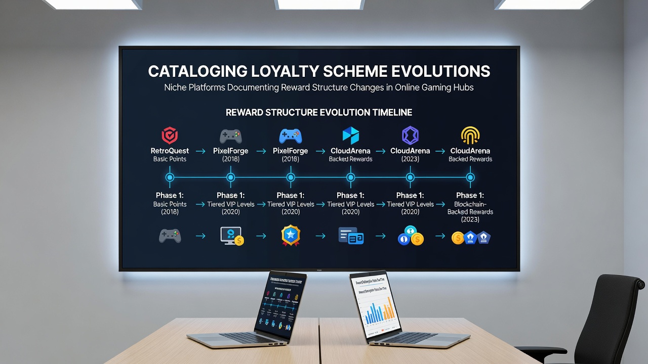 Niche platforms tracking loyalty program updates across online gaming sites with charts and data dashboards