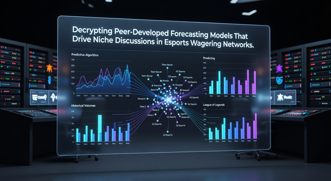 Community members analyzing data visualizations and prediction algorithms in esports wagering forums