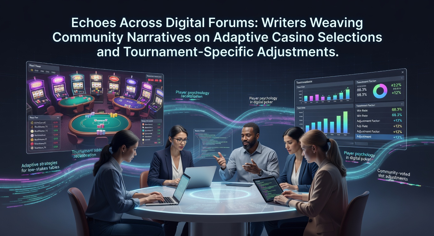 Digital forum interface showing writers discussing adaptive casino choices and tournament adjustments
