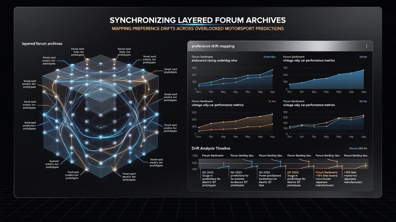 Network graph illustrating preference drift mapping across regional motorsport betting forums