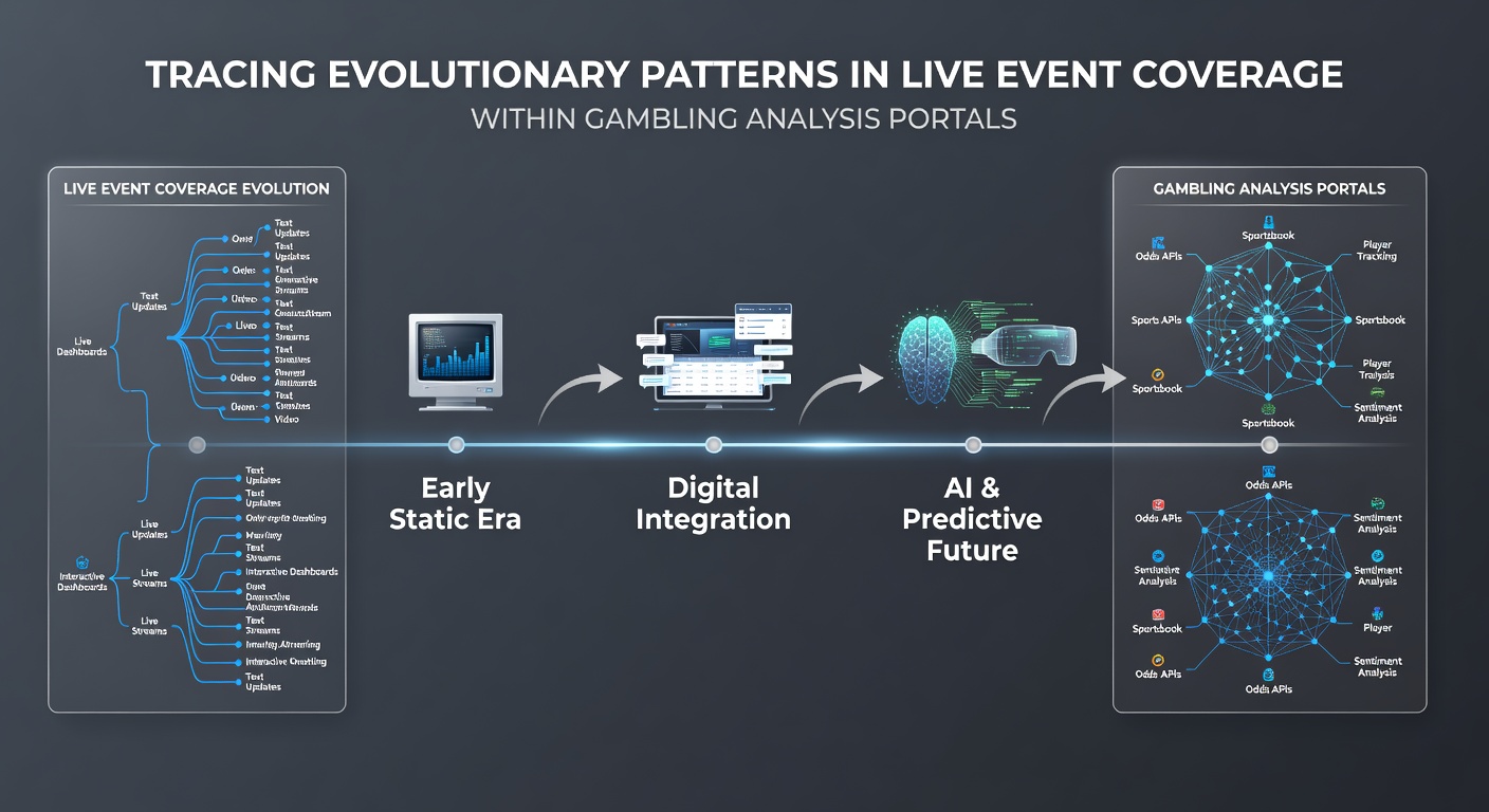 Historical timeline showing shifts from basic score updates to advanced real-time analytics in gambling analysis portals